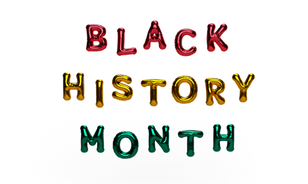 Black history month font text calligraphy hand written red pink orange yellow green color balloon helium abstract dicut white background african american person people culture celebration human right 