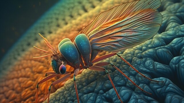 Amazing view under electron microscope psyche Ai generated art