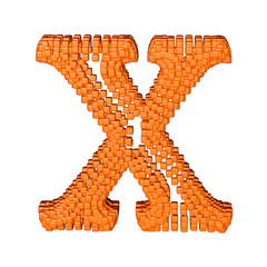 Symbol made of redheaded cubes. letter x