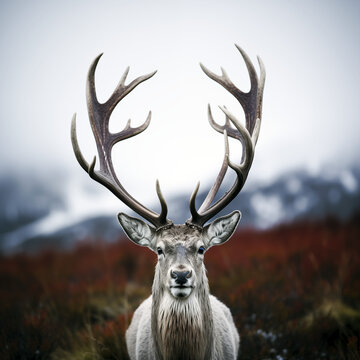 stag facing off with photographer, Ottawa Canada, 2001