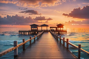 Obraz premium sunset in beach