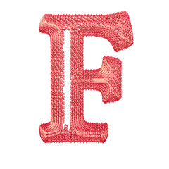 Symbol made of pink dollar signs. letter f © oleg
