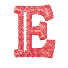Symbol made of pink dollar signs. letter e © oleg