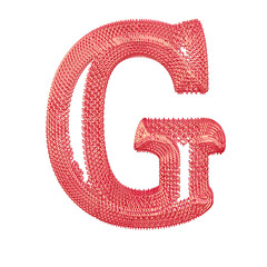 Symbol made of pink dollar signs. letter g © oleg