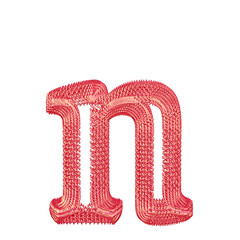 Symbol made of pink dollar signs. letter n © oleg