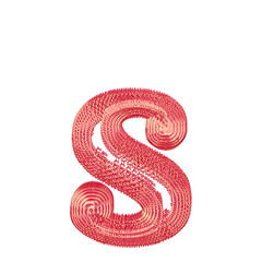 Symbol made of pink dollar signs. letter s