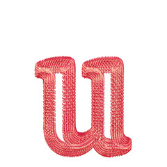 Symbol made of pink dollar signs. letter u © oleg