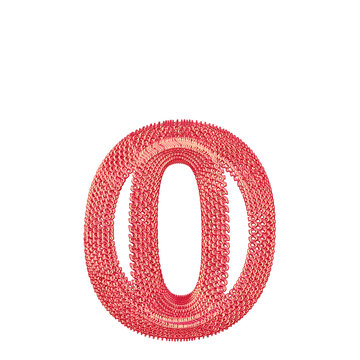 Symbol made of pink dollar signs. letter o
