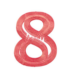 Symbol made of pink dollar signs. number 8 © oleg