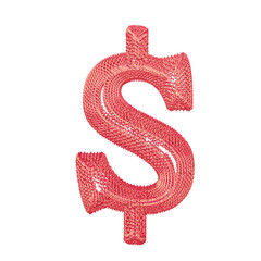 Symbol made of pink dollar signs © oleg