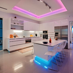 An ultra-modern kitchen with high-gloss white
