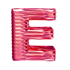 Pink symbol with ribbed horizontal. letter e