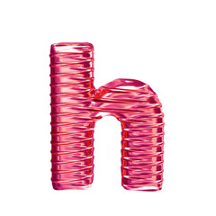 Pink symbol with ribbed horizontal. letter h