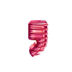 Pink symbol with ribbed horizontal