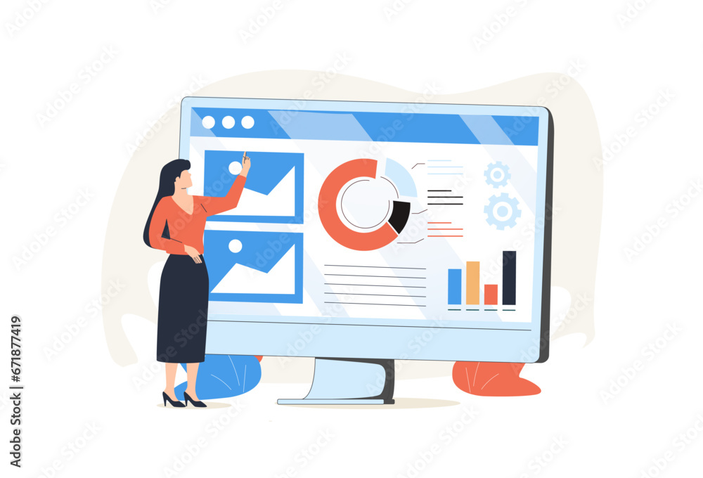 Poster web design of landing page template of social media marketing. modern flat design concept of web pag