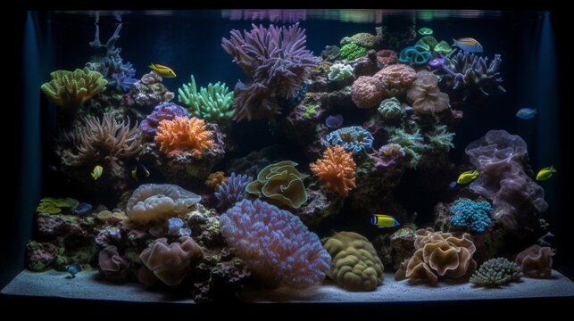 Beautiful aquarium freshwater tropical aquatic photography image AI generated art