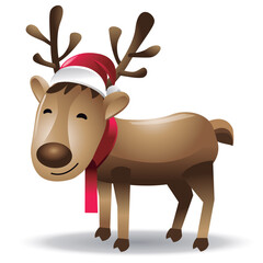 Merry Christmas greeting of cute Reindeer