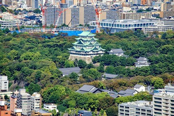 名古屋市、ミッドランドスクエアから眺める名古屋城