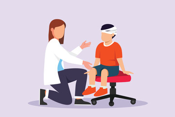 Medical examination at clinic. Medical concept. Colored flat vector illustration isolated.