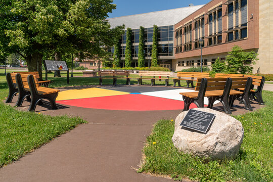 Monument in Honor of the Anishinaabe Ojibwe Tribe on the Campus of the University of Wisconsin&ndash;Superior