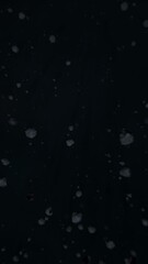 Asteroid belt field in dark outer space. 3D illustration wide shot. Rock formations of cosmic debris and giant Meteorites. Celestial objects on starry stars background with dust nebula haze low light