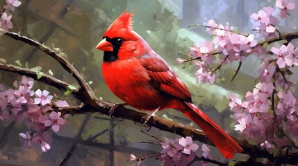 Beautiful cardinal bird northern male baltimore oriole photography image AI generated art