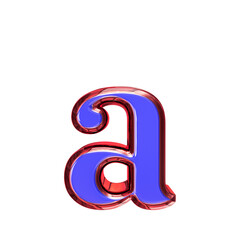 Blue symbol in a red frame. letter a