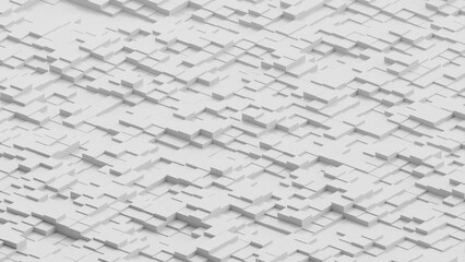 White abstract background with chaotic geometric shapes 3d render Creative background design