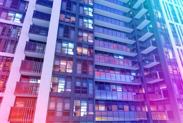 Obraz premium Modern office building detail, Business vision concept. 3D render