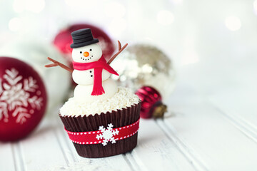 Snowman cupcake