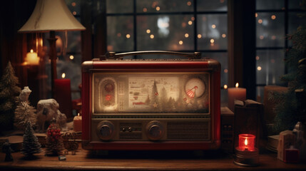 As the music box plays on, its vintage charm and enchanting tunes capture the hearts of all who hear it. - obrazy, fototapety, plakaty