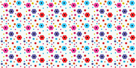 colorful floral fabric pattern design (seamless pattern)