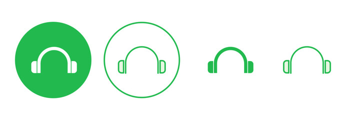 Headphone icon set. Headvector icon symbols