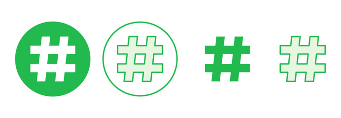Hashtag icon set. hashtag symbol