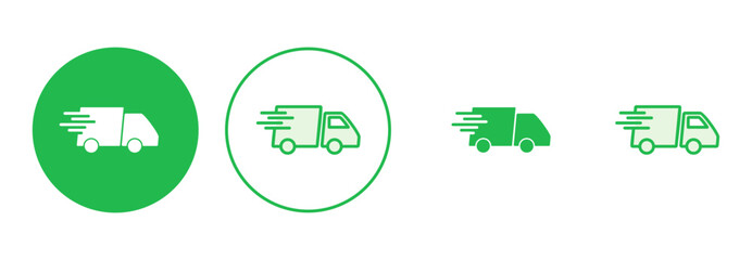 Fast shipping delivery truck icon set. Delivery truck icon. fast delivery icon