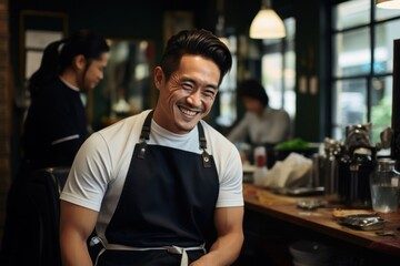 Asian Man Stylist Job Lifestyle Concept Generative AI