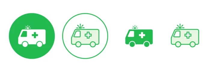 Photo sur Aluminium brossé Voitures de dessin animé Ambulance icon set. ambulance truck icon vector. ambulance car