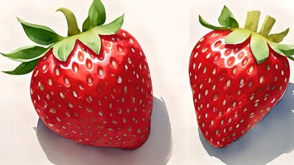 Strawberries on a white background
