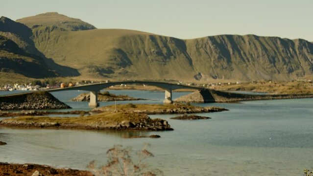 Fredvang Bridges With Moving Vehicles