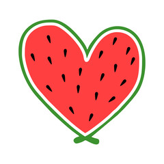 Watermelon with Heart Shape cartoon