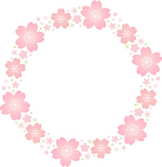 春らしい桜の花のピンクの和風のフレームベクター素材