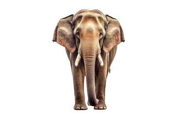 Elephant standing - Thailand. Full-length image of an Asian elephant standing on transparent background - obrazy, fototapety, plakaty