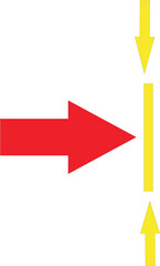 red and yellow arrows