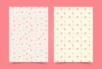 Cute romantic seamless pattern vector