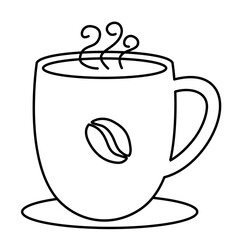 Hot Coffee Mug Line art Vector Illustration