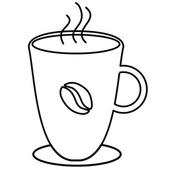 Hot Coffee Mug Line art Vector Illustration