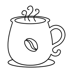 Hot Coffee Mug Line art Vector Illustration