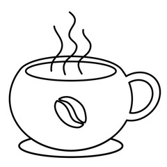 Hot Coffee Mug Line art Vector Illustration