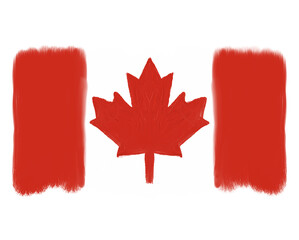 canadian flag with paint strokes