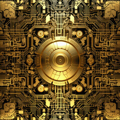  Art design for Cyber Security pathways brass. 
